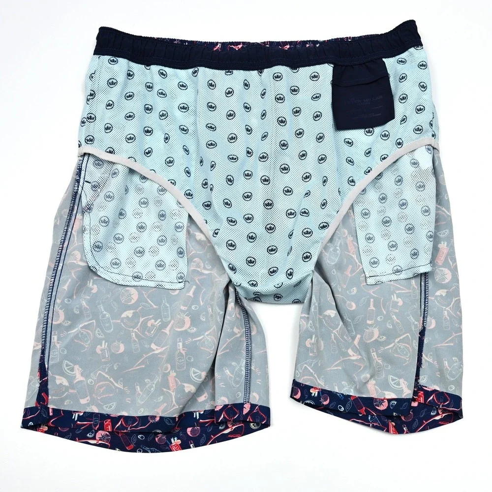 Peter Millar Seaside Swim Shorts‎ Mens L Recipes for Disaster Bloody Mary Shark - Picture 9 of 11